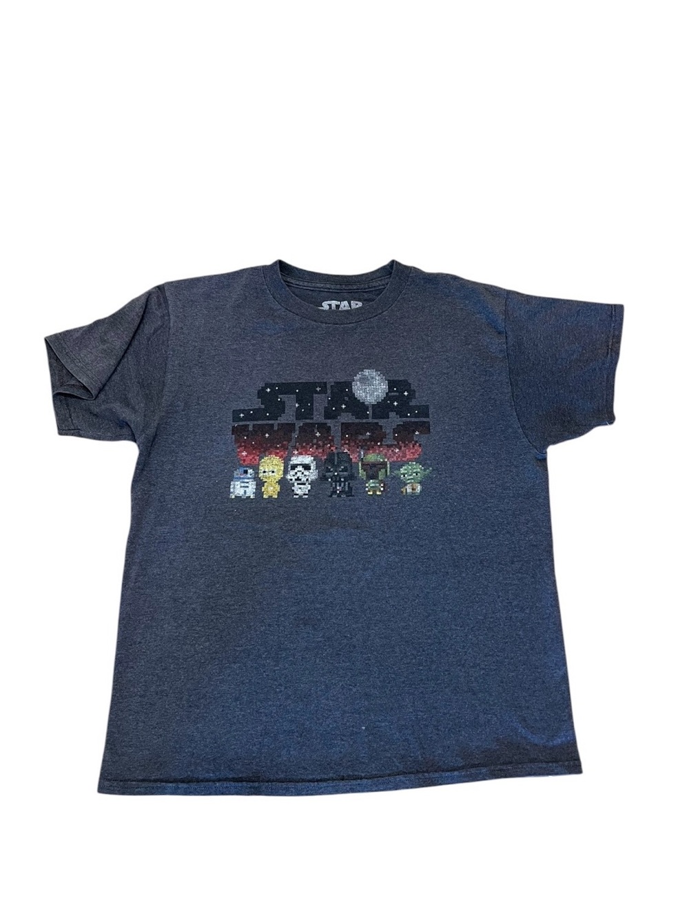 Star Wars Kids Dark Blue Pixel Character Graphic Tee